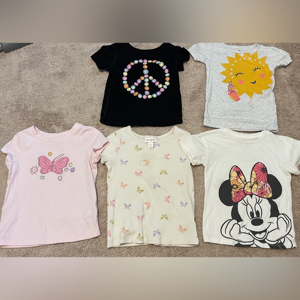 Cat & Jack 2T & Carters & Disney Girls Short Sleeve Shirts